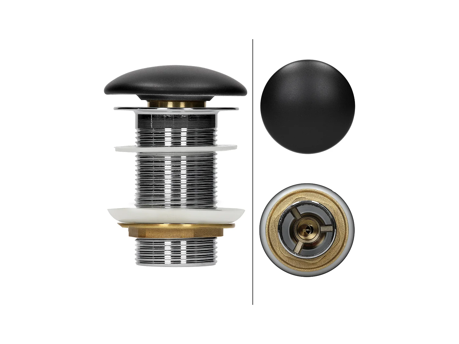 Lavabo de cerámica cuadrado lavamanos y desagüe negro sobre encimera 39x39x15cm