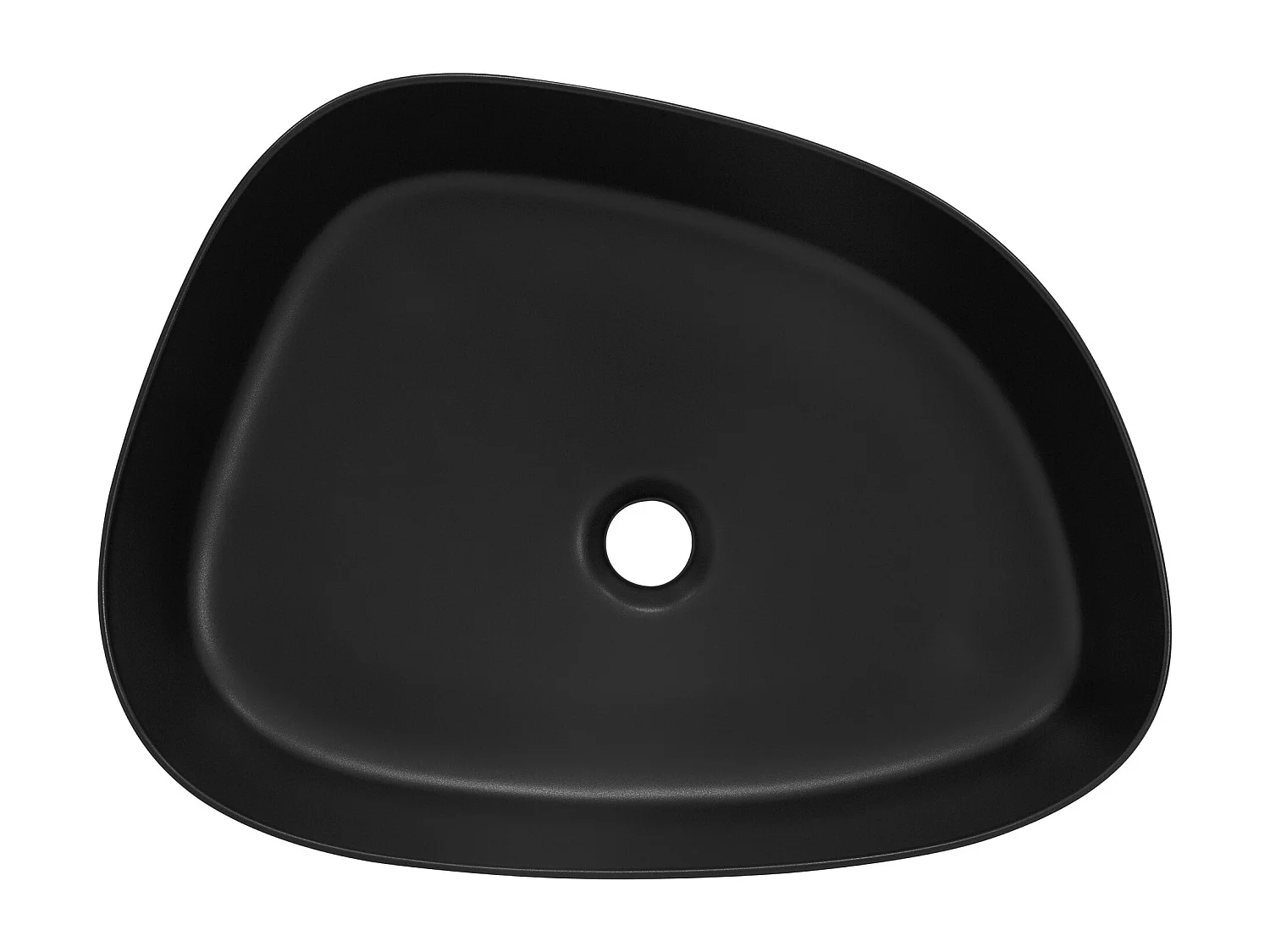 Vasque à poser en céramique lavabo avec garniture de vidange noir 550 x 420 mm