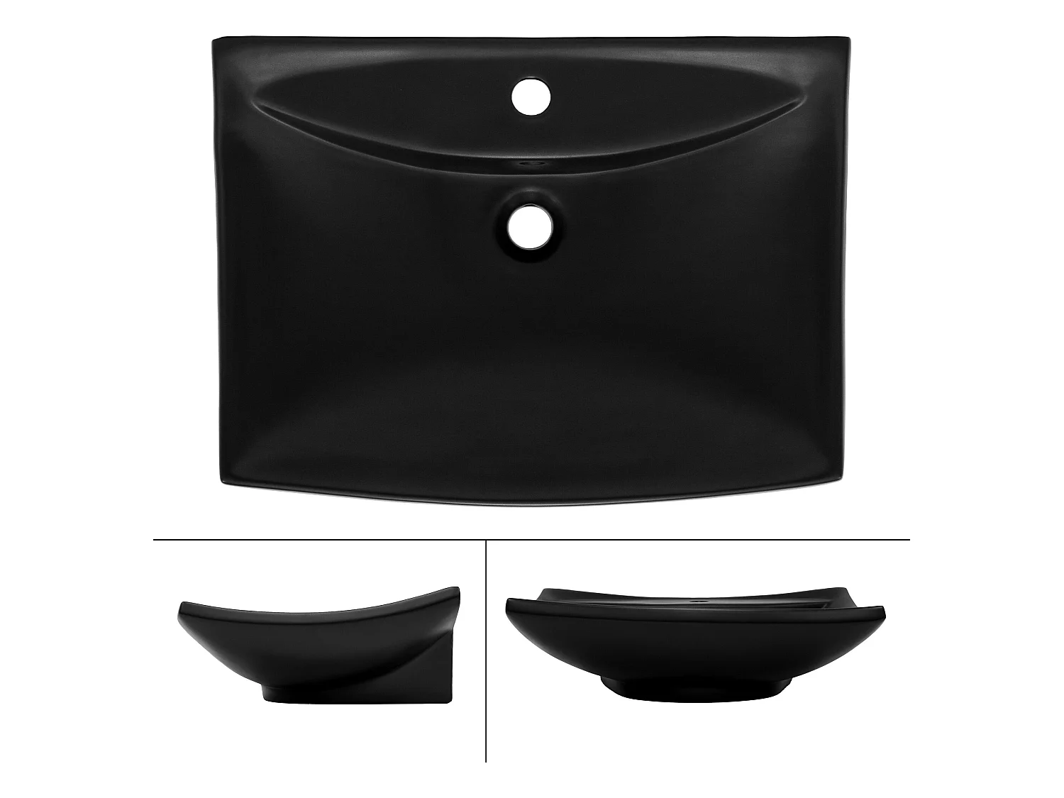 Lavabo in ceramica nera con scarico a scomparsa lavabo moderno ML-DESIGN