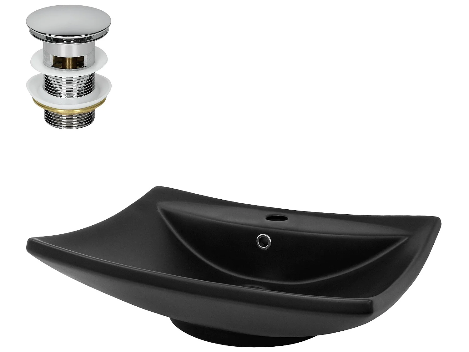 Lavabo in ceramica nera con scarico a scomparsa lavabo moderno ML-DESIGN