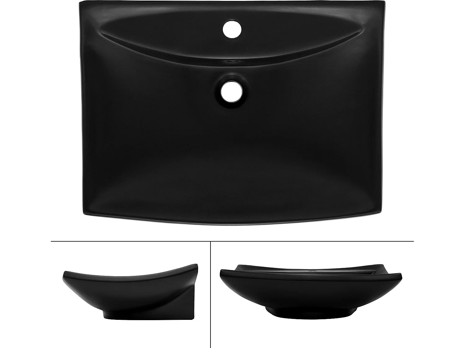 Lavabo in ceramica nera con scarico a scomparsa lavabo moderno ML-DESIGN
