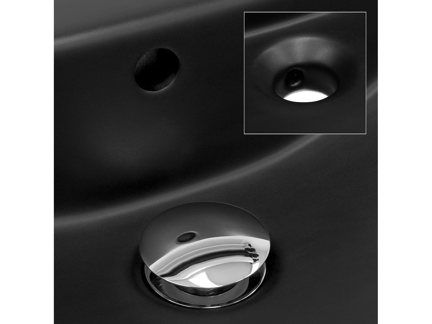 Lavabo in ceramica nera con scarico a scomparsa lavabo moderno ML-DESIGN