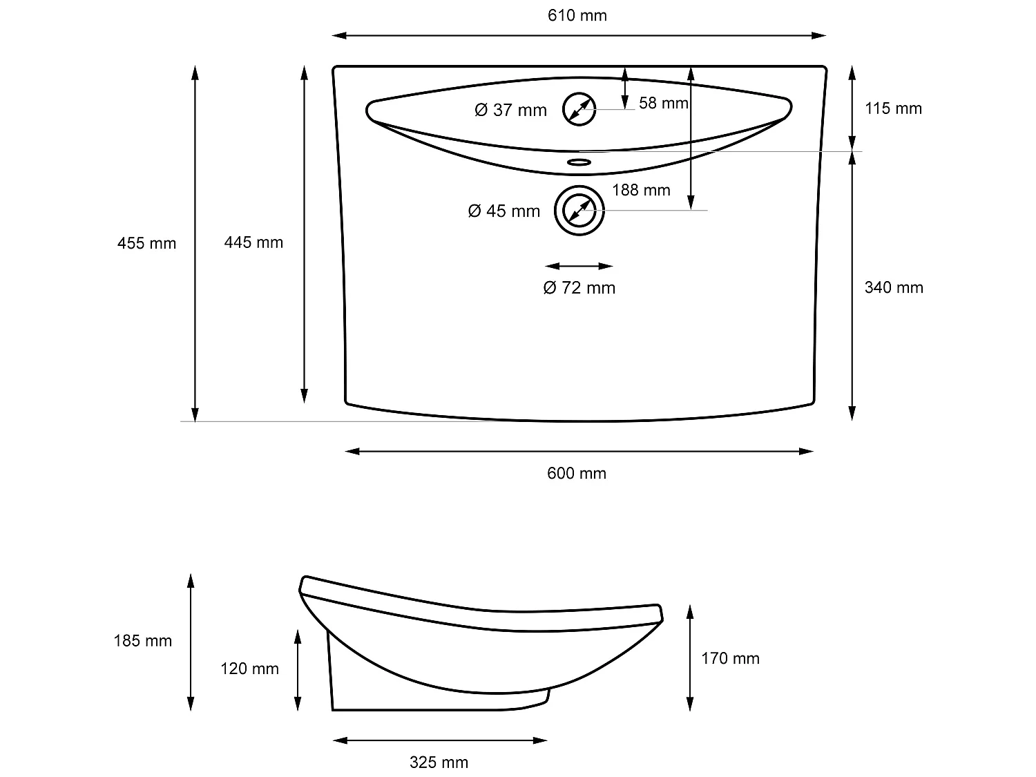Lavabo in ceramica nera con scarico a scomparsa lavabo moderno ML-DESIGN