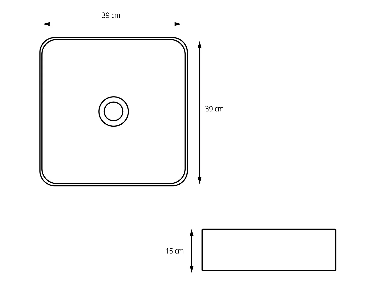 Vasque à poser en céramique blanc lavabo 390x390x150 mm ML-DESIGN
