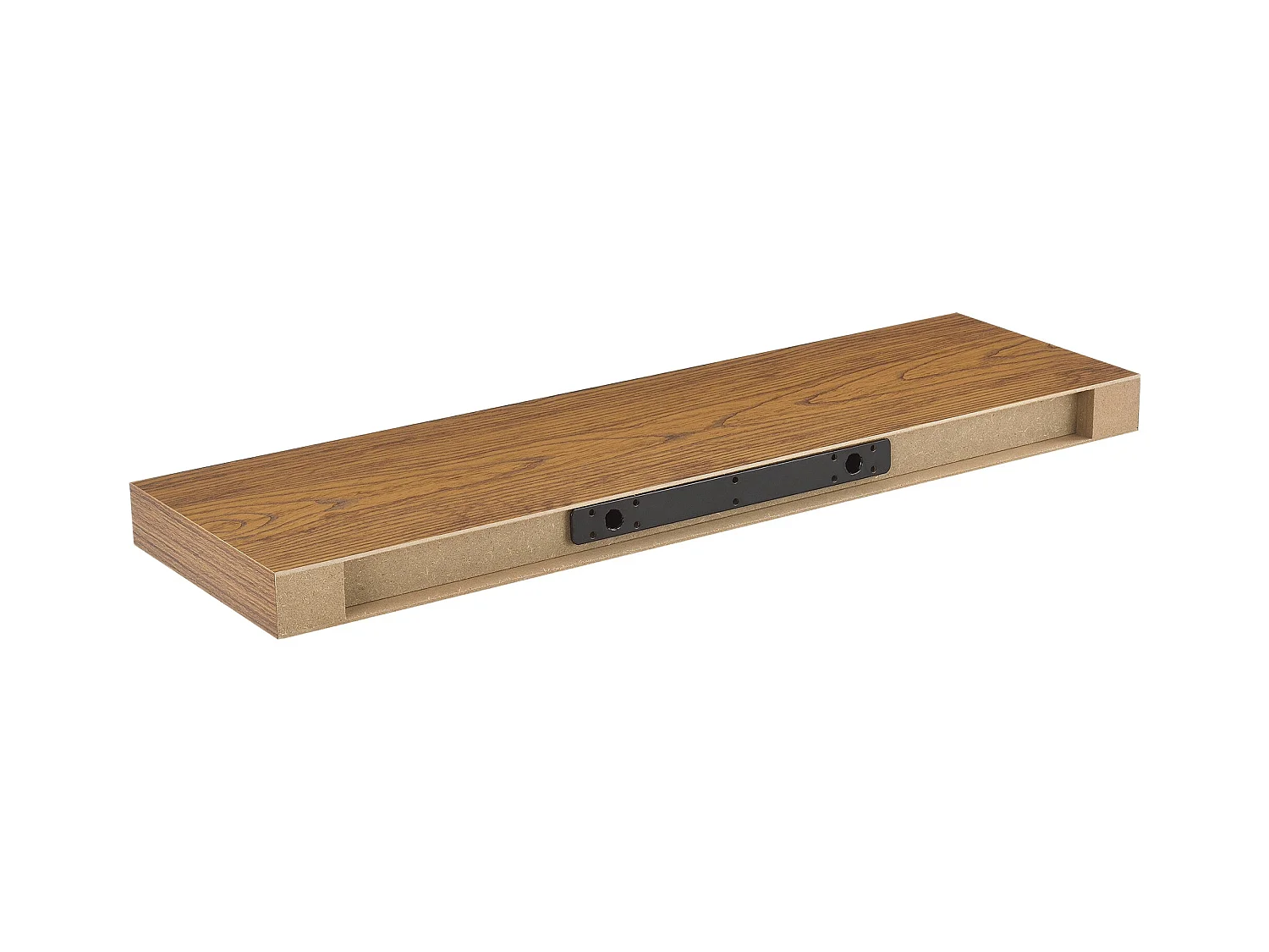 Étagère murale avec porte-clé effet bois marron 80 x 23.5 x 5 cm 03_0001719