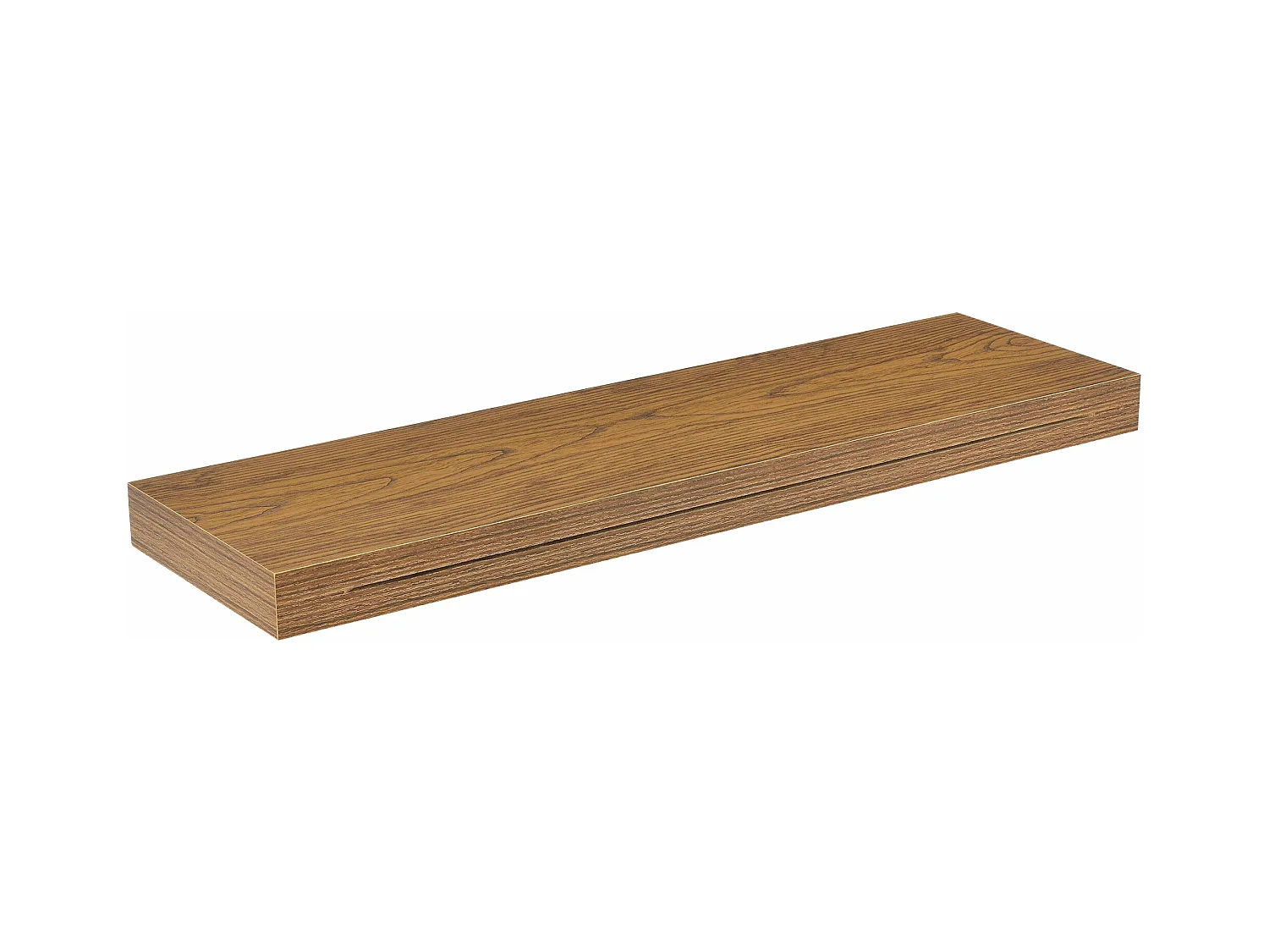 Mensola da parete con portachiavi 80 cm MDF noce 03_0001719