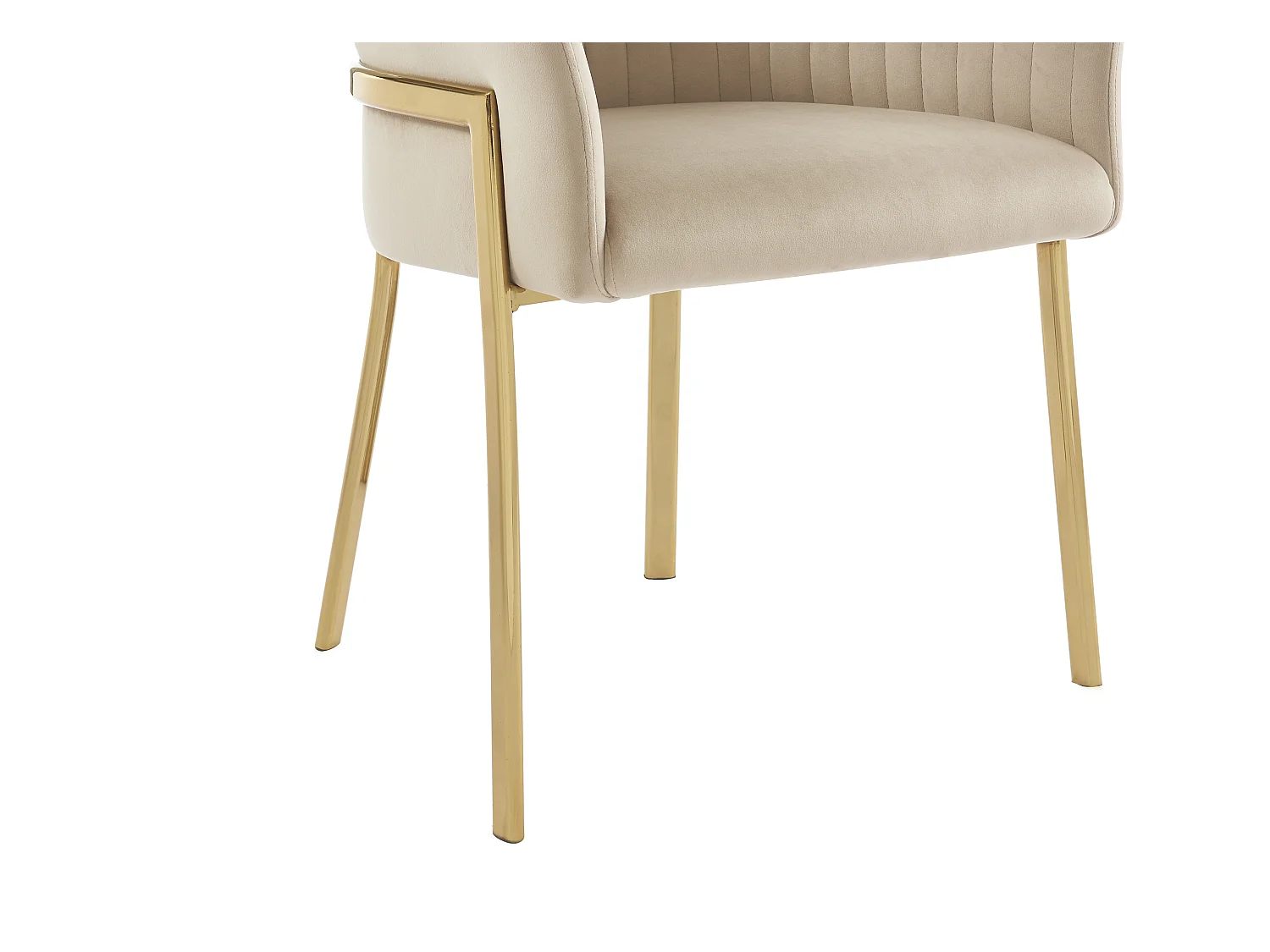 Lot de 2 chaises avec accoudoirs en velours et métal doré - Beige - ZAOVA de Pascal MORABITO
