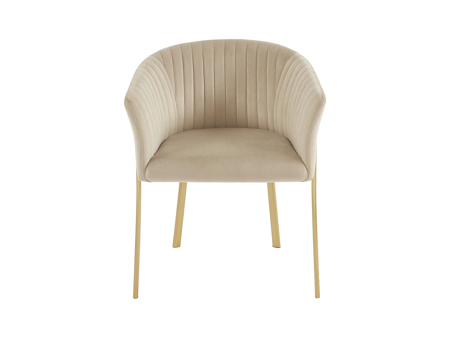 Lot de 2 chaises avec accoudoirs en velours et métal doré - Beige - ZAOVA de Pascal MORABITO