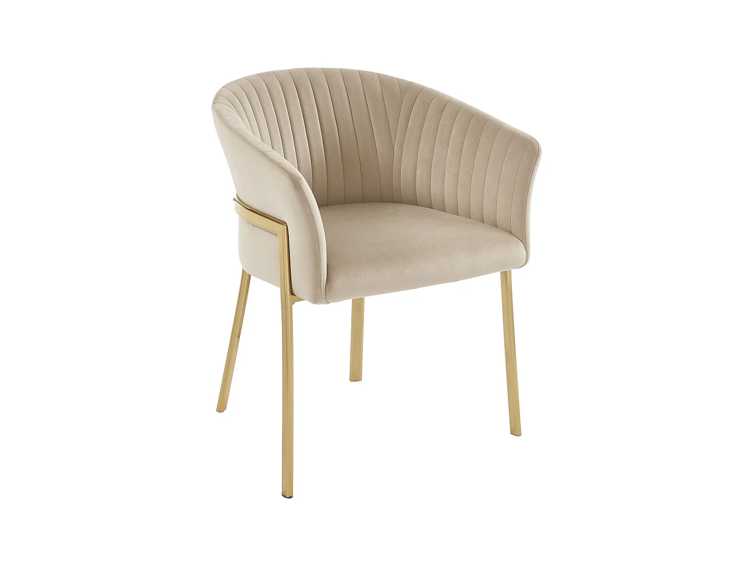 Lot de 2 chaises avec accoudoirs en velours et métal doré - Beige - ZAOVA de Pascal MORABITO