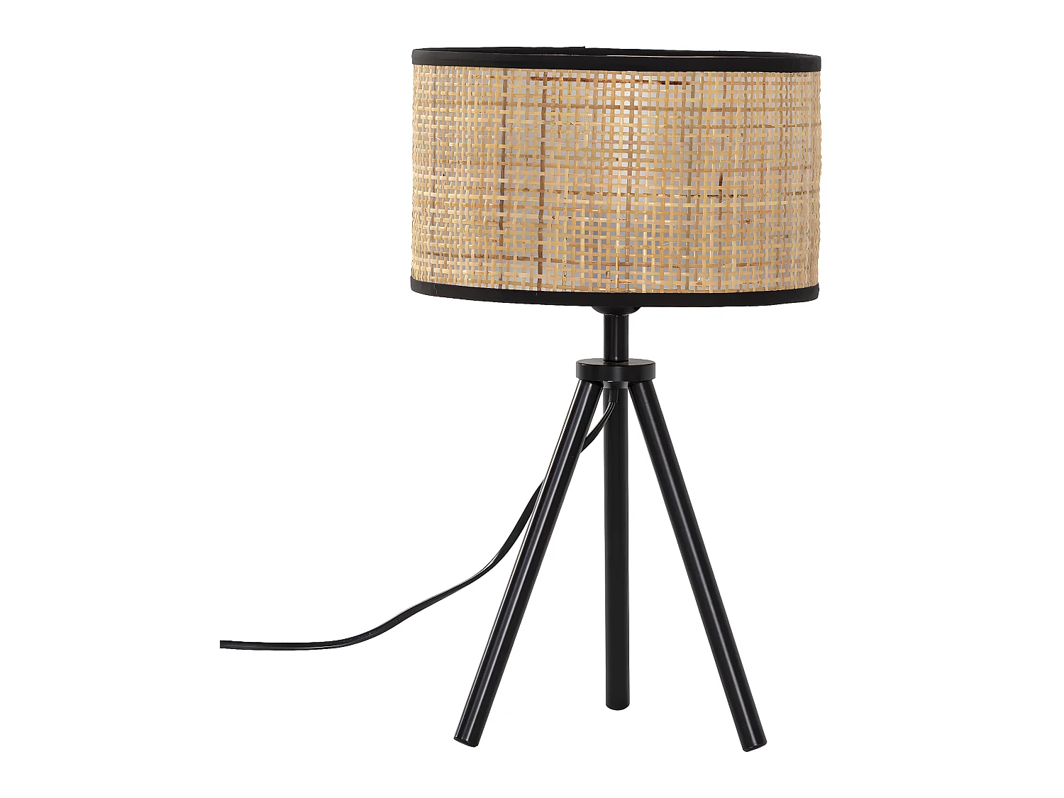 Lampe à poser Suki en rotin naturel, diamètre 43 cm