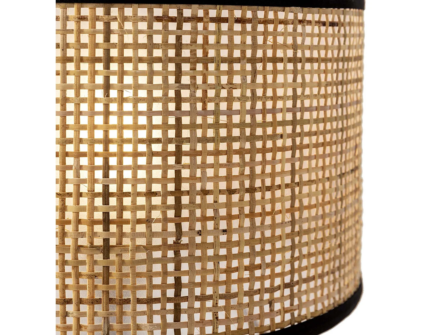 Lampe à poser Suki en rotin naturel, diamètre 43 cm