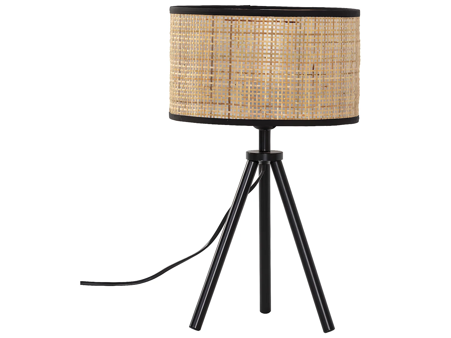 Lampe à poser Suki en rotin naturel, diamètre 43 cm