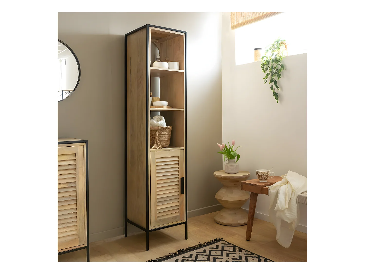 Colonne en bois de manguier Coralie