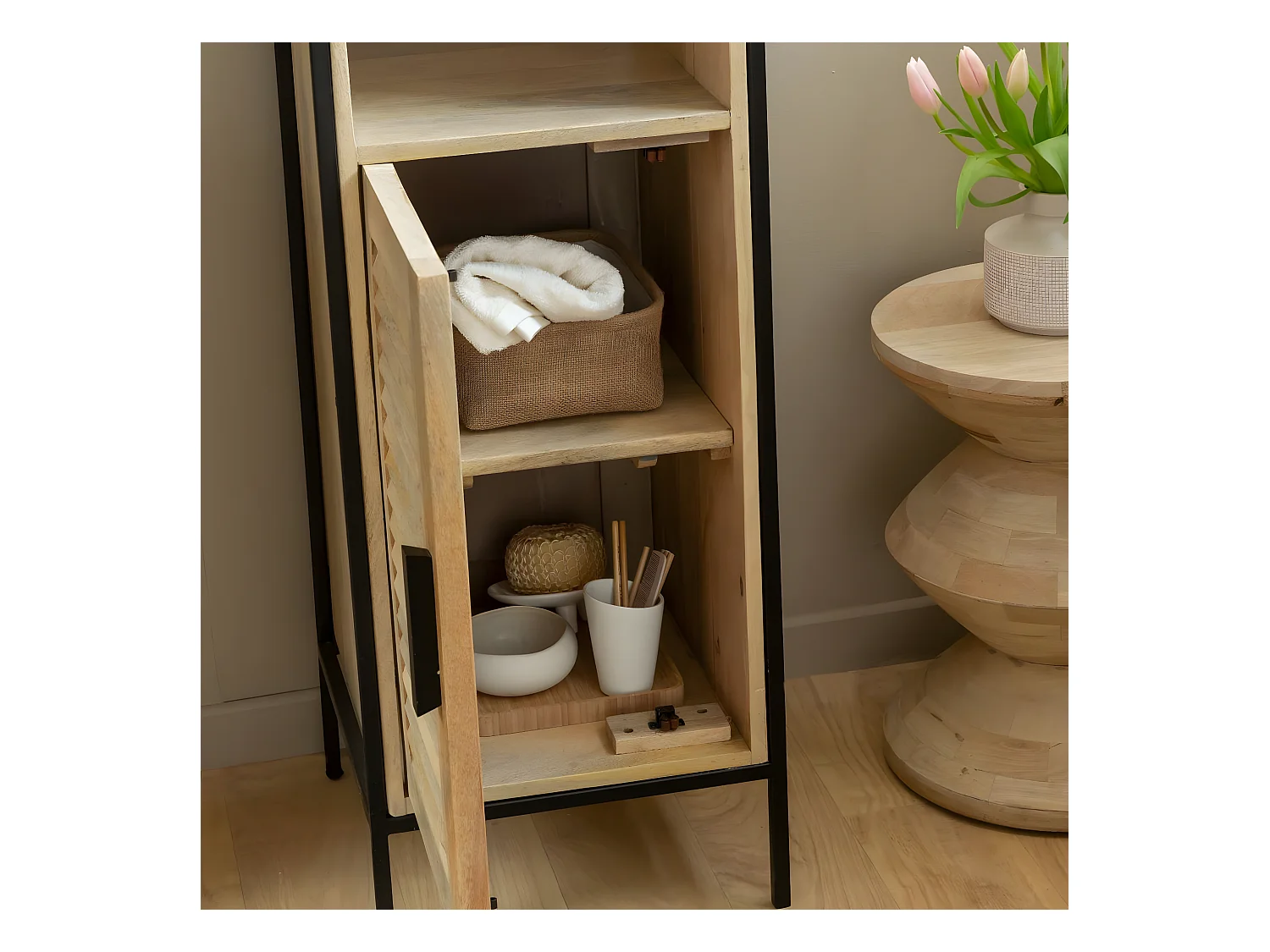 Colonne en bois de manguier Coralie