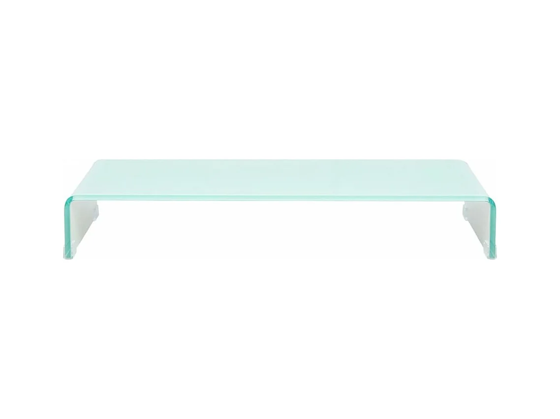 Mueble TV buffet TV diseño práctico televisión para monitor de 90 cm cristal blanco 2502252