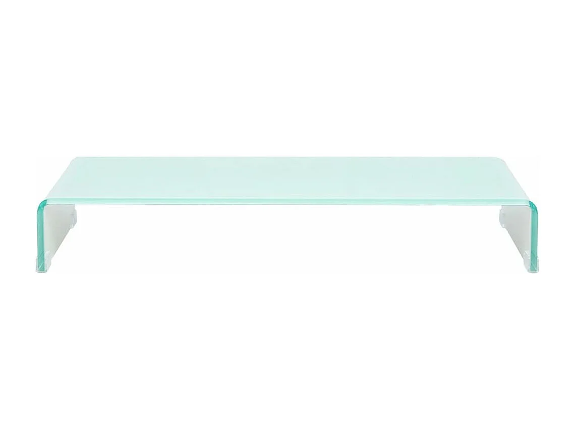 Mueble TV buffet TV diseño práctico televisión para monitor de 90 cm cristal blanco 2502252