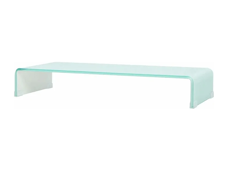Mueble TV buffet TV diseño práctico televisión para monitor de 90 cm cristal blanco 2502252