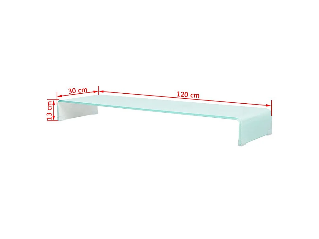 Móvel de TV Buffet de TV design prático suporte de televisão para monitor 120 cm vidro branco 2502225