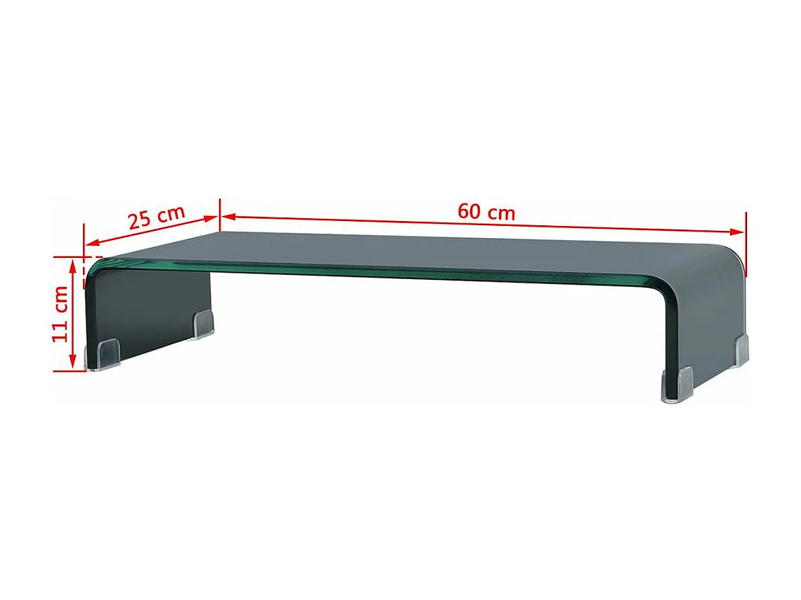 Meuble télé tv verre 60 x 25 x 11 cm 2502229