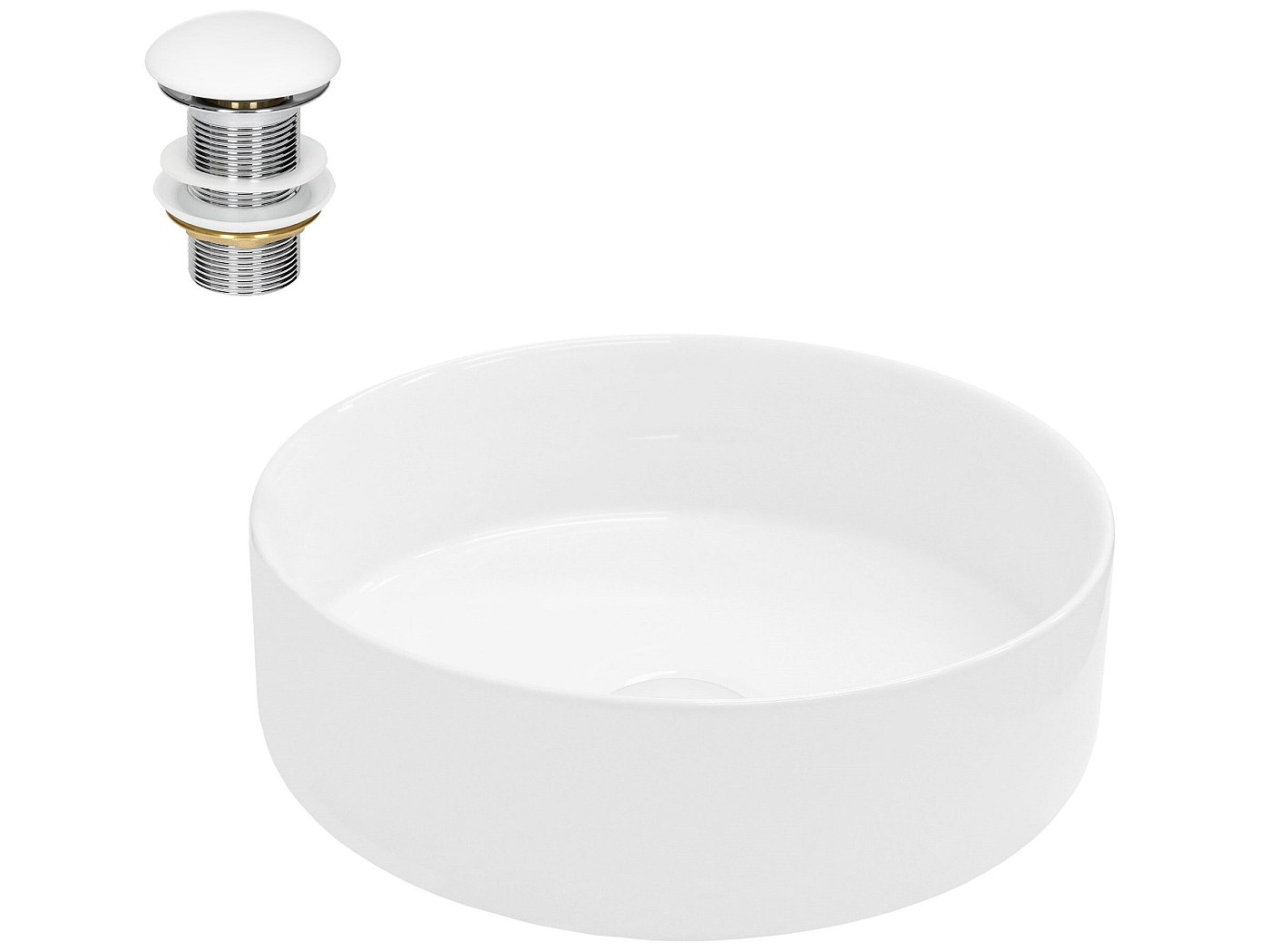 Rubinetto A Cascata Per Lavabo BATHWEST Con Scarico Pop-up - Monoblocco In Ottone, Finitura Oro, Design Quadrato Moderno