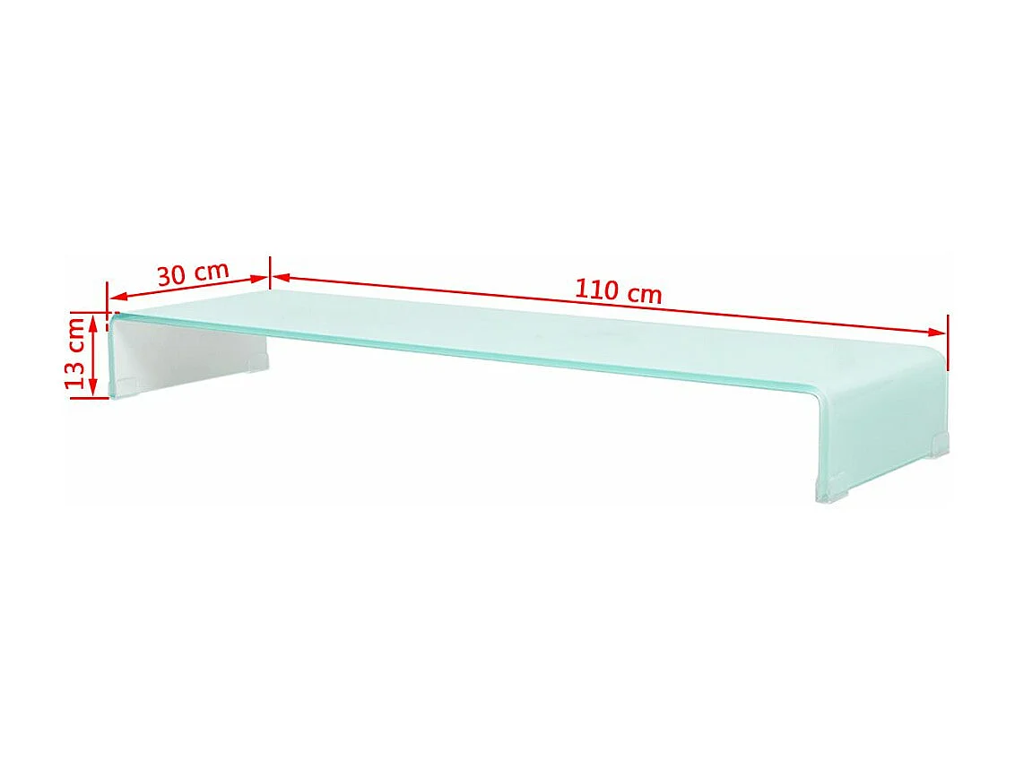 Móvel de TV Buffet de TV design prático suporte de televisão para monitor 110 cm vidro branco 2502223