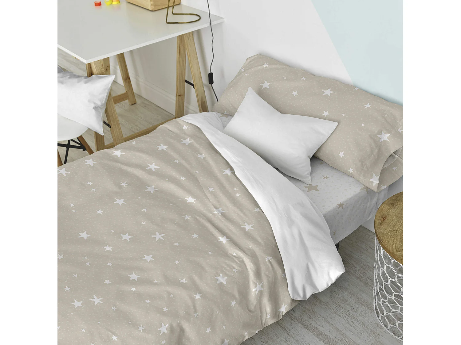 Parure housse de couette 140x200 cm Little star