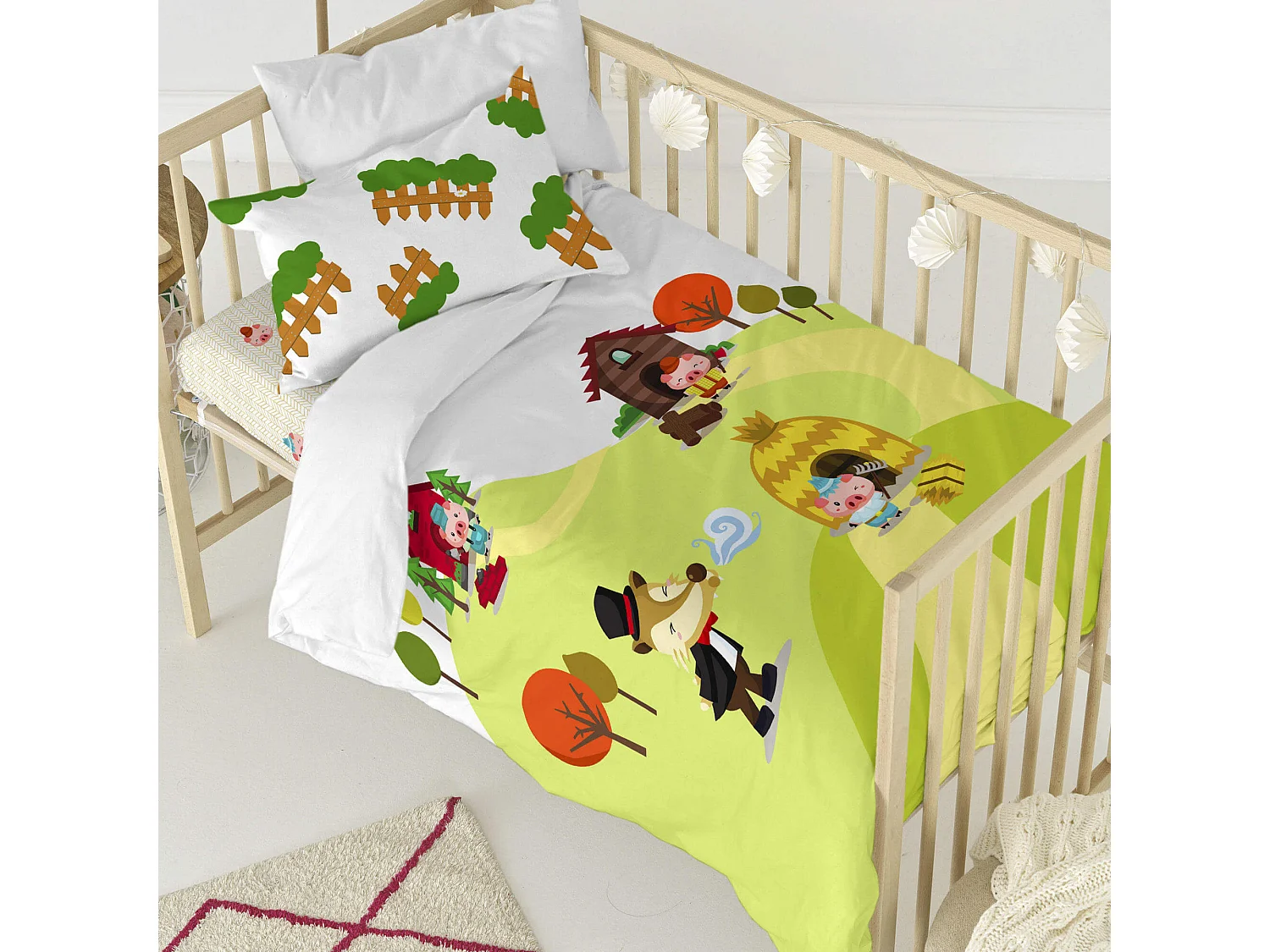 Bettbezug-set Kinderbett 115x145 cm Piggys