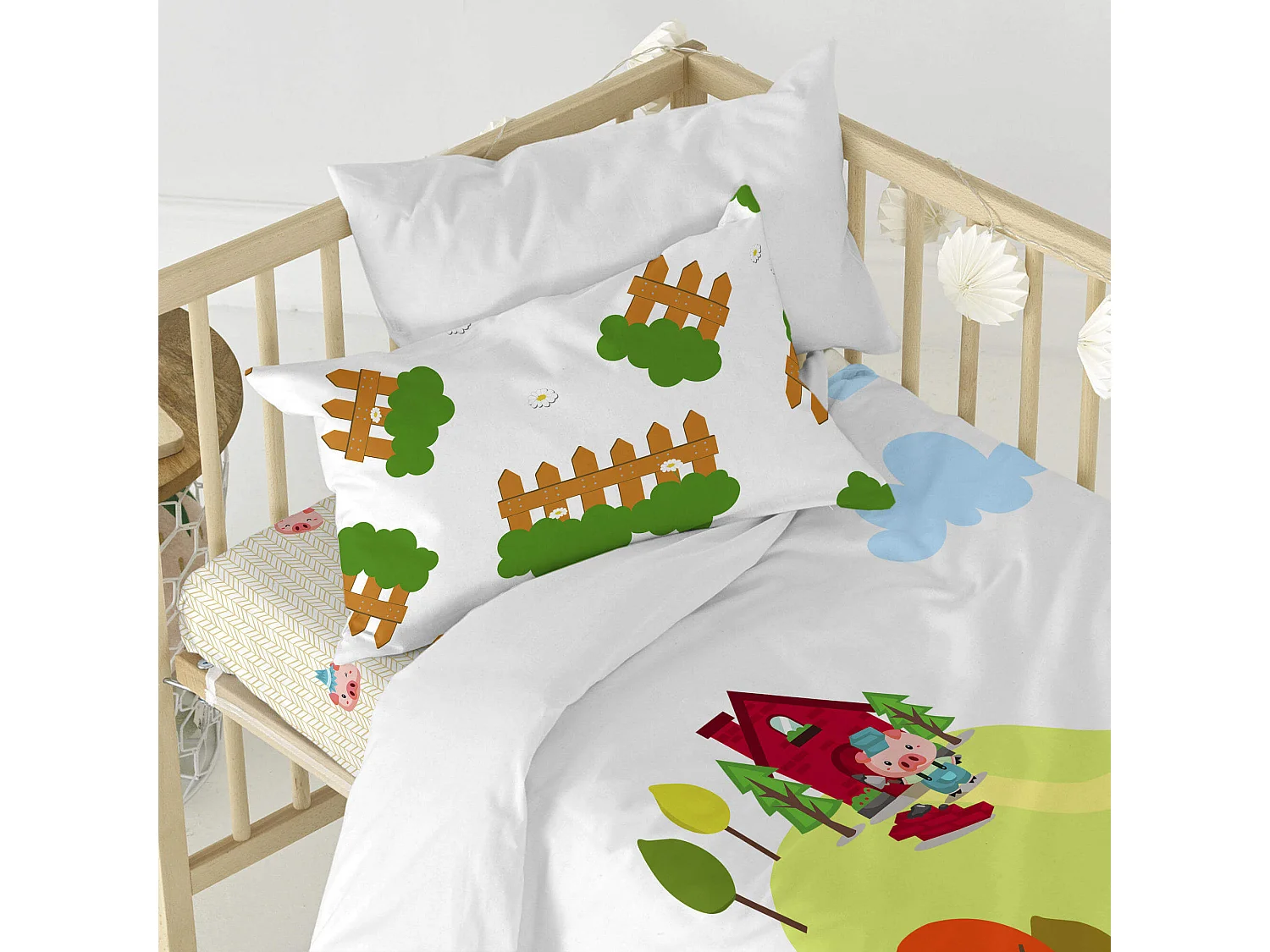 Bettbezug-set Kinderbett 115x145 cm Piggys