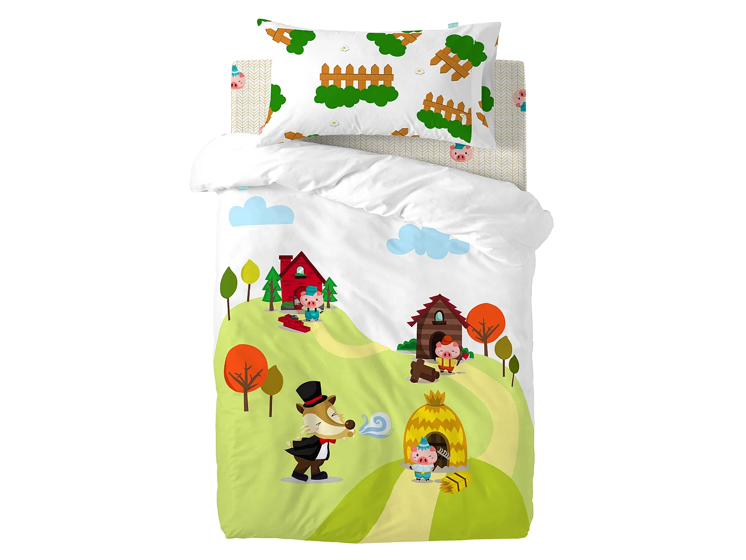 Bettbezug-set Kinderbett 115x145 cm Piggys