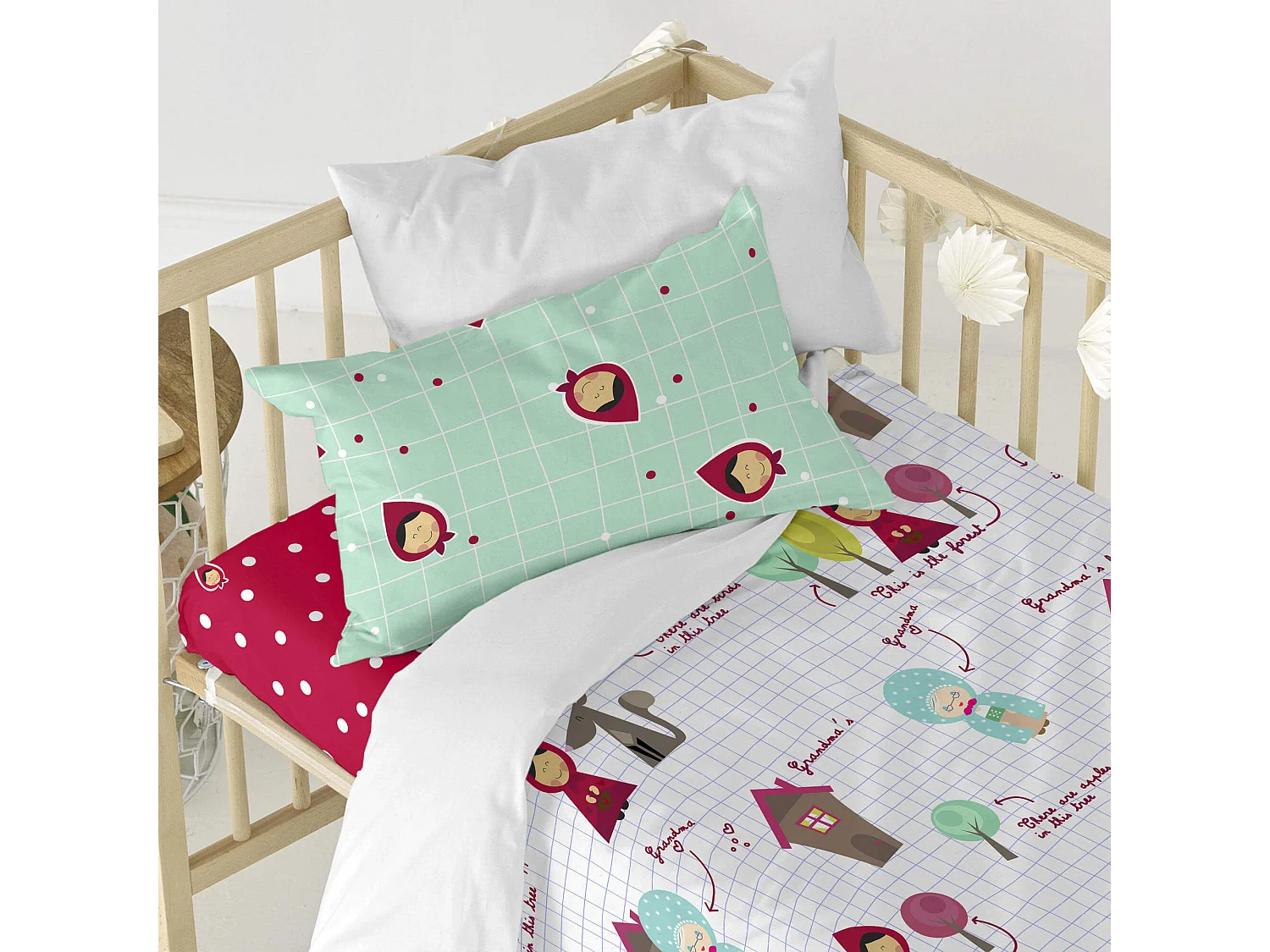 Parure housse de couette Lit Bébé 115x145 cm Grandma notebook