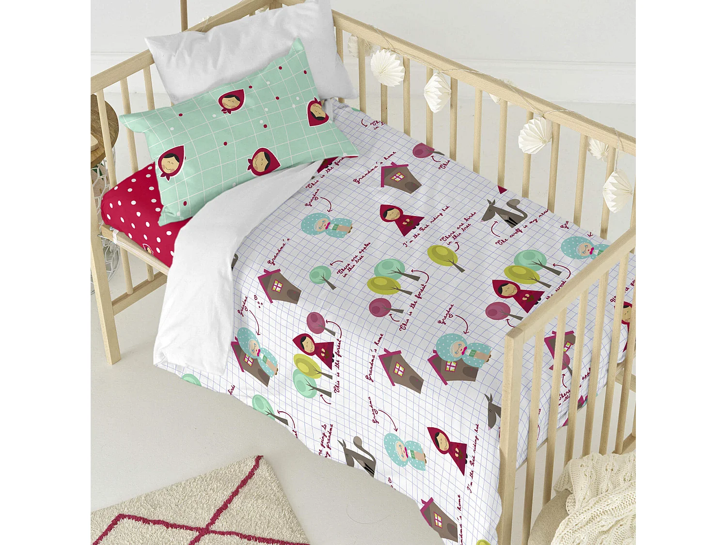 Parure housse de couette Lit Bébé 115x145 cm Grandma notebook