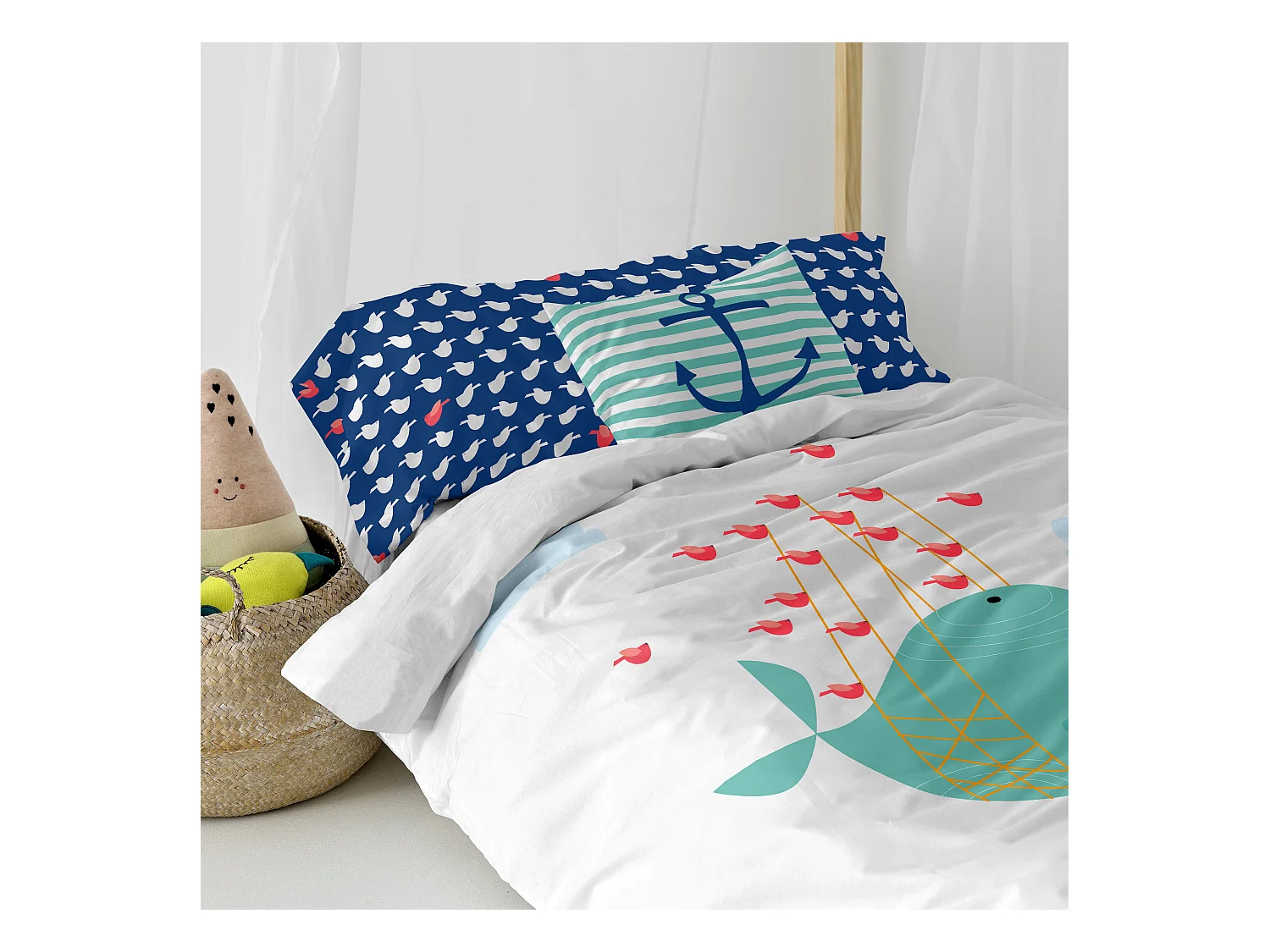 Bettbezug-set 135/140x200 cm Whale
