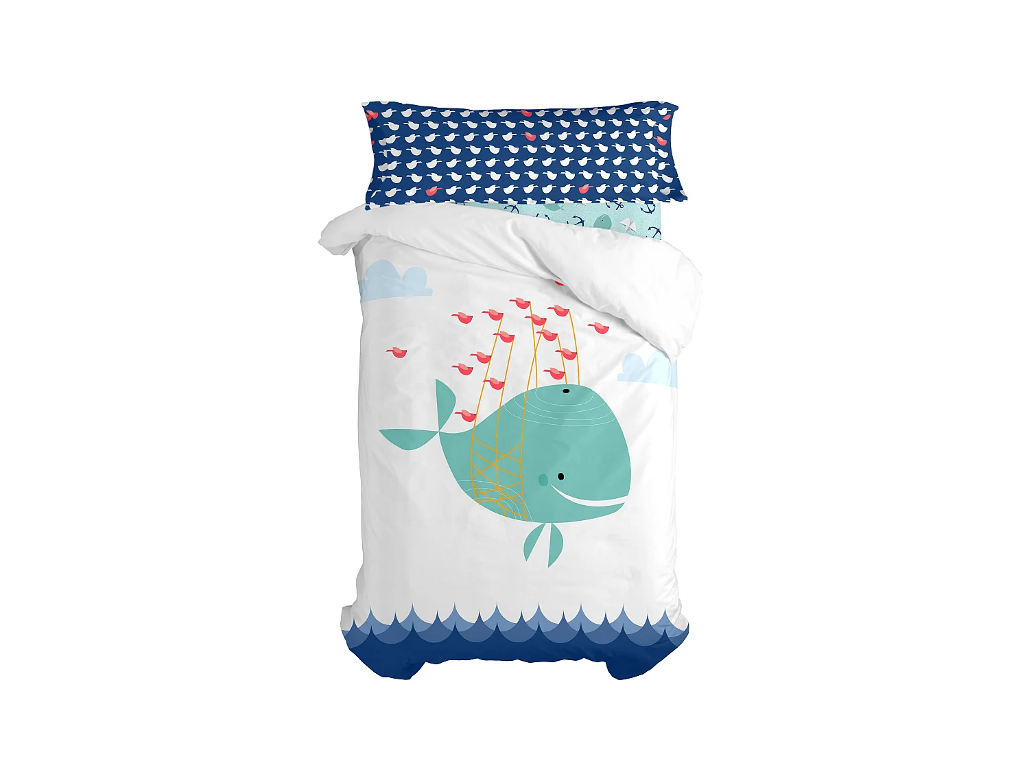 Bettbezug-set 135/140x200 cm Whale