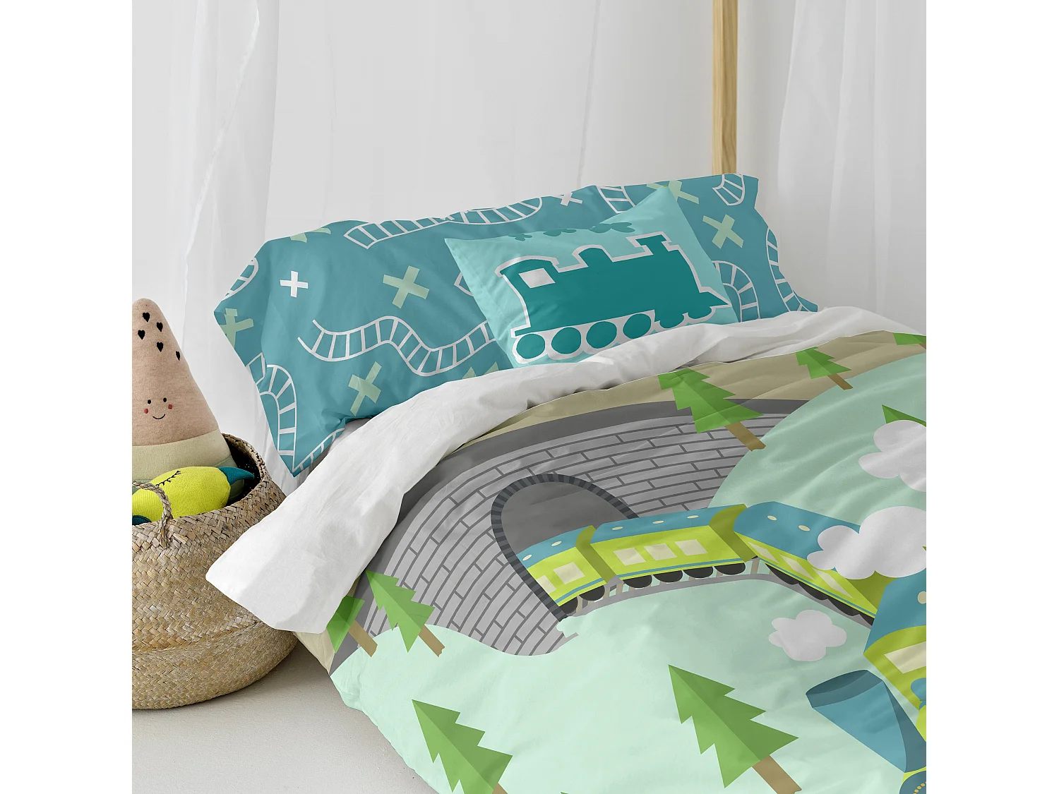 Bettbezug-set 135/140x200 cm Train