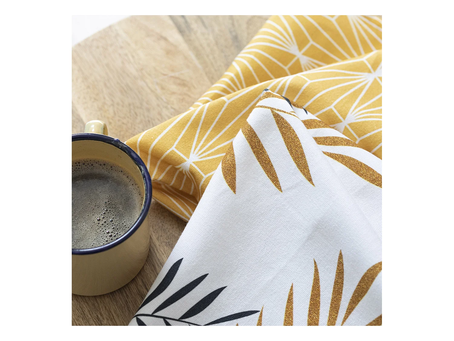 Paño de cocina 2 ud 70x50 cm Foliage