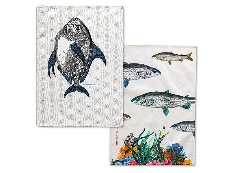 Geschirrtuch (2 tlg) 70x50 cm Fish