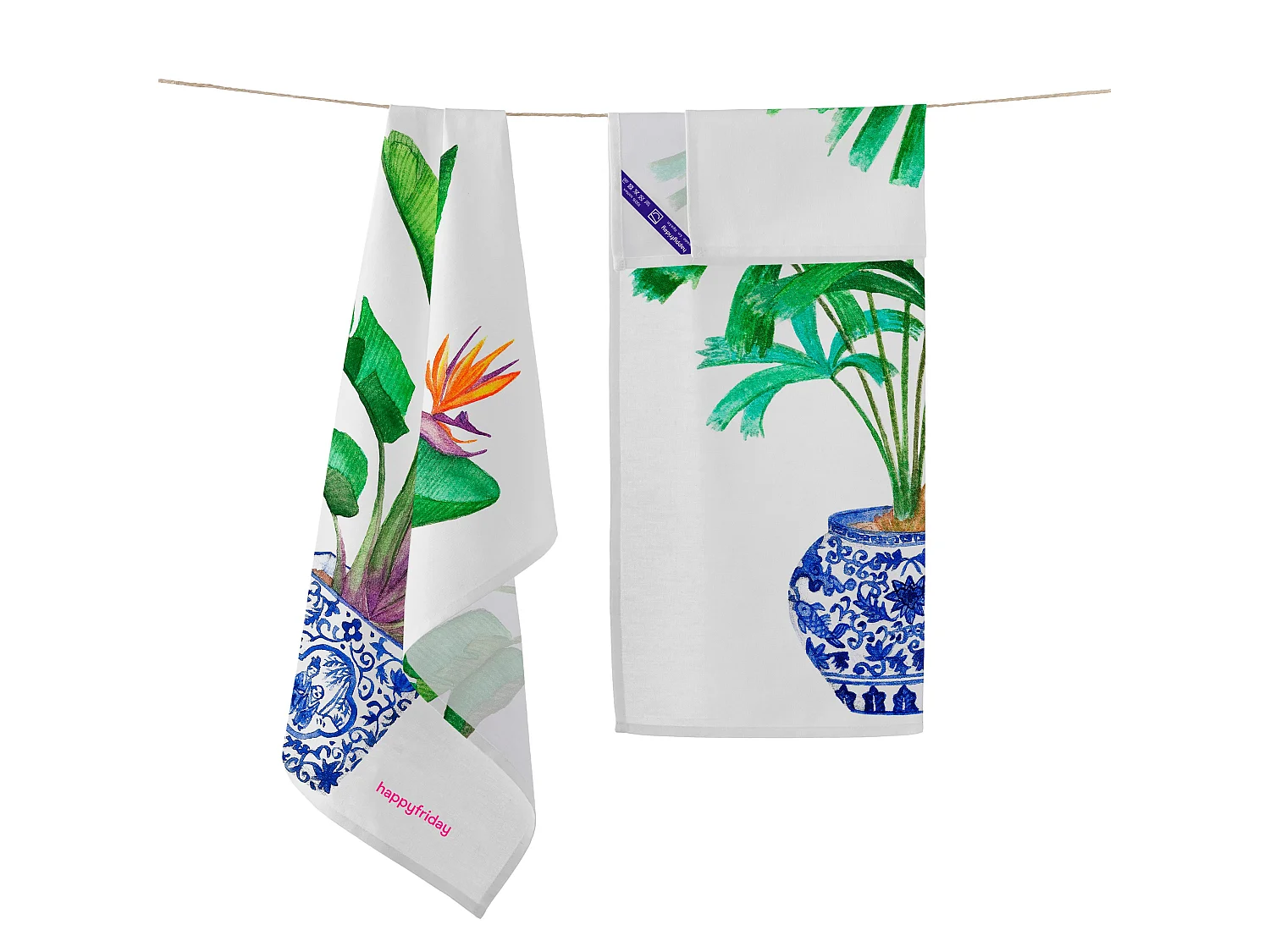 Paño de cocina 2 ud 70x50 cm Porcelain