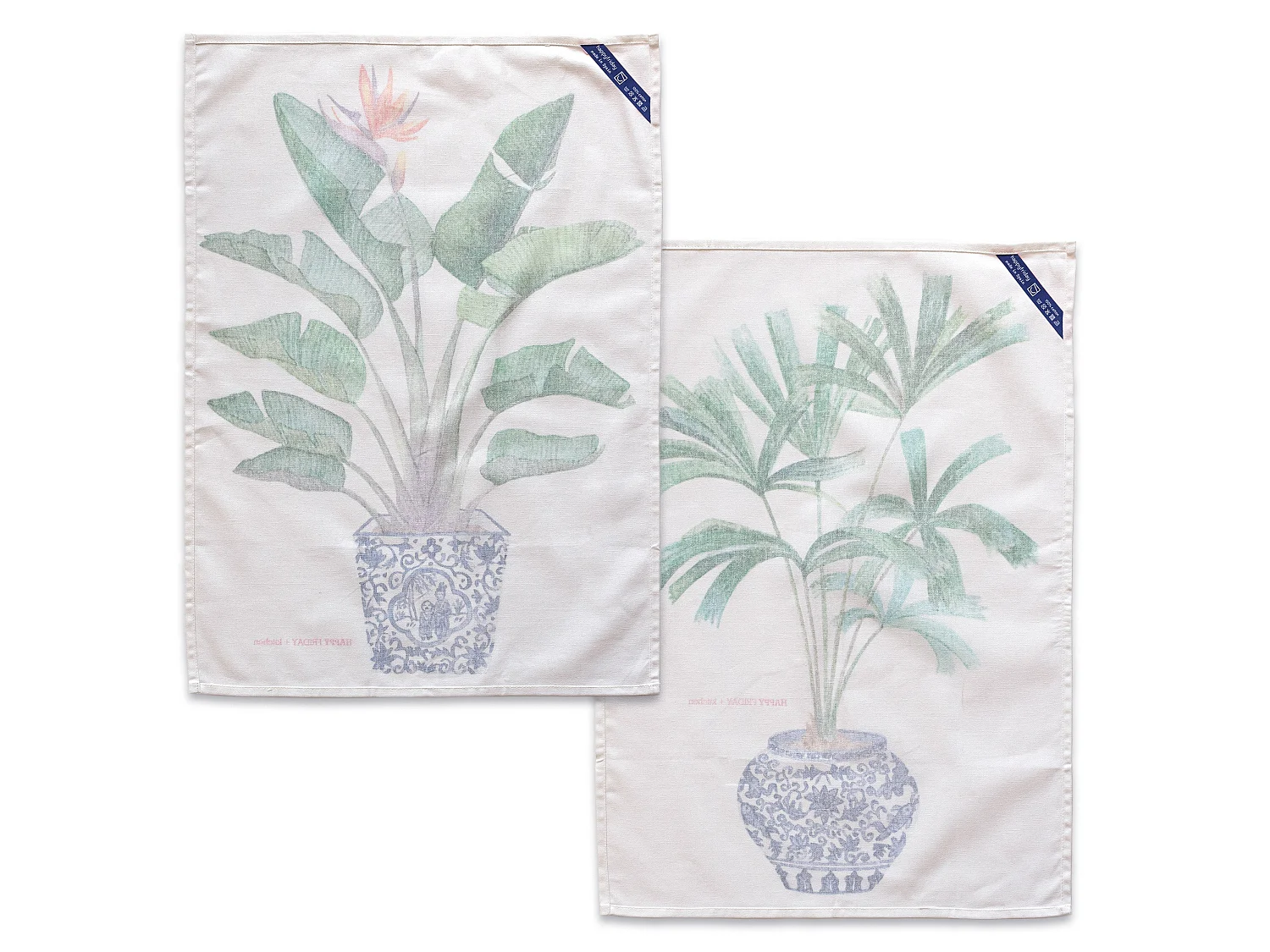 Paño de cocina 2 ud 70x50 cm Porcelain