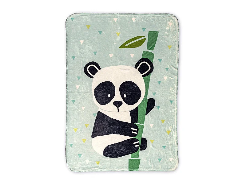 Decke 110x140 cm Panda garden blue