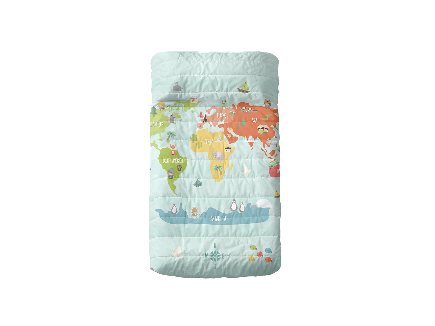 Tagesdecke Kinderbett 100x130 cm World map