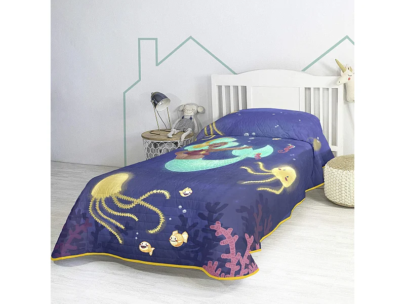 Colcha Cama 80/90 (180x260 cm) Happy mermaid
