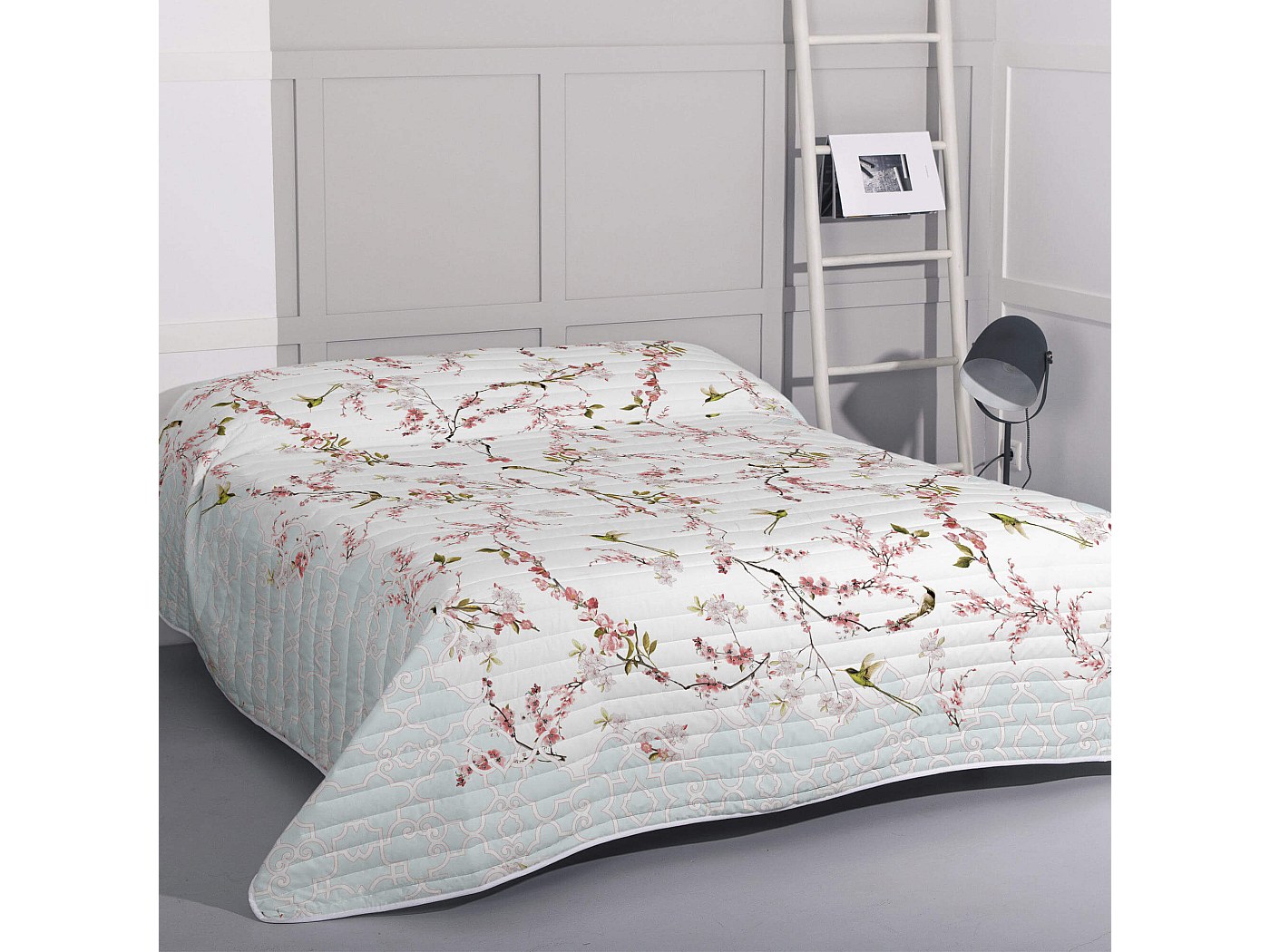 Casatessile Trapunta Singola Sfumata 170x260 Cm - Azzurro, 100% Cotone, Made In Italy