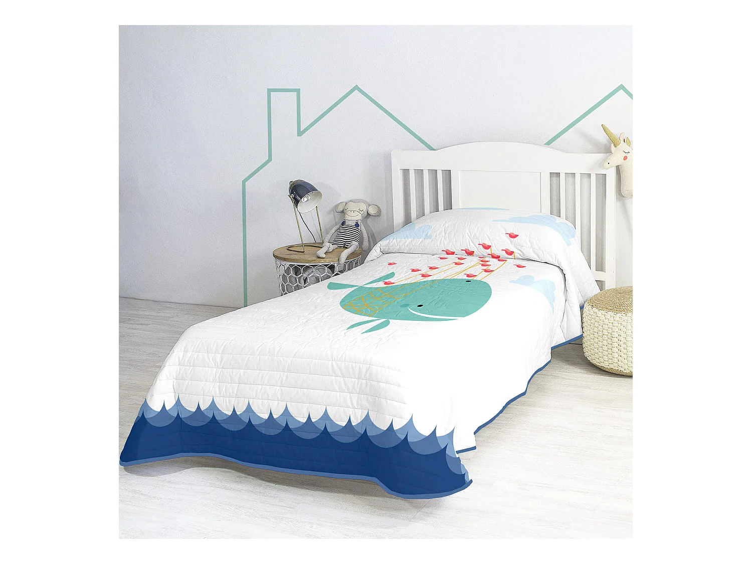 Colcha Cama 105 (200x260 cm) Whale