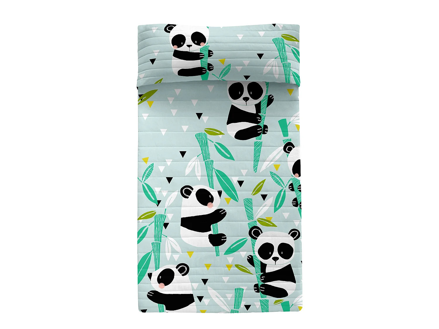 Couvre-lit 180x260 cm Panda garden blue