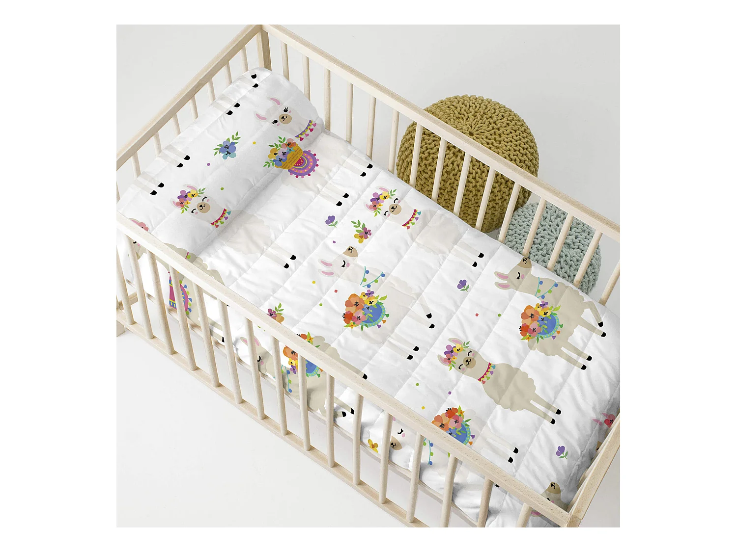 Tagesdecke Kinderbett 100x130 cm Cute llamas