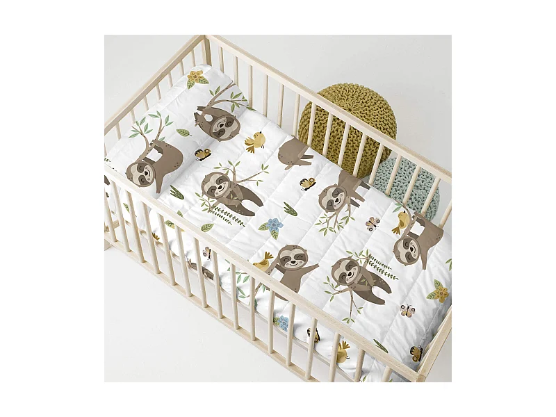 Tagesdecke Kinderbett 100x130 cm Happy sloth