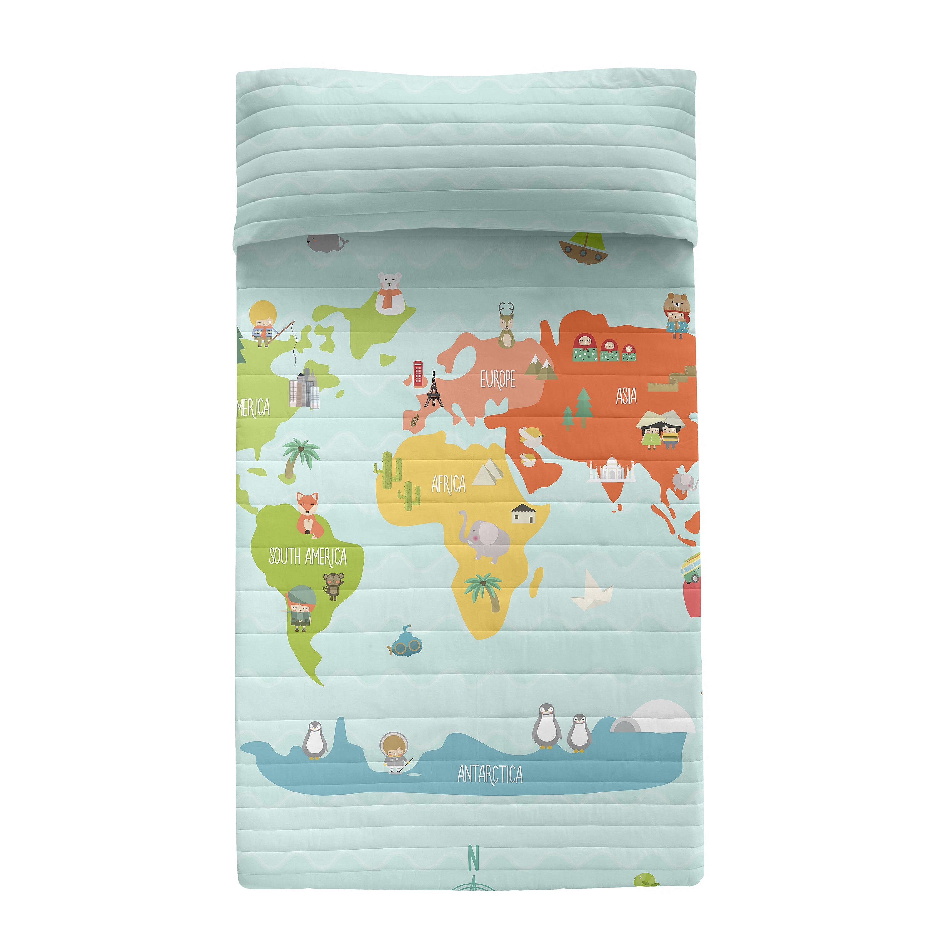 Couvre-lit 180x260 cm World map