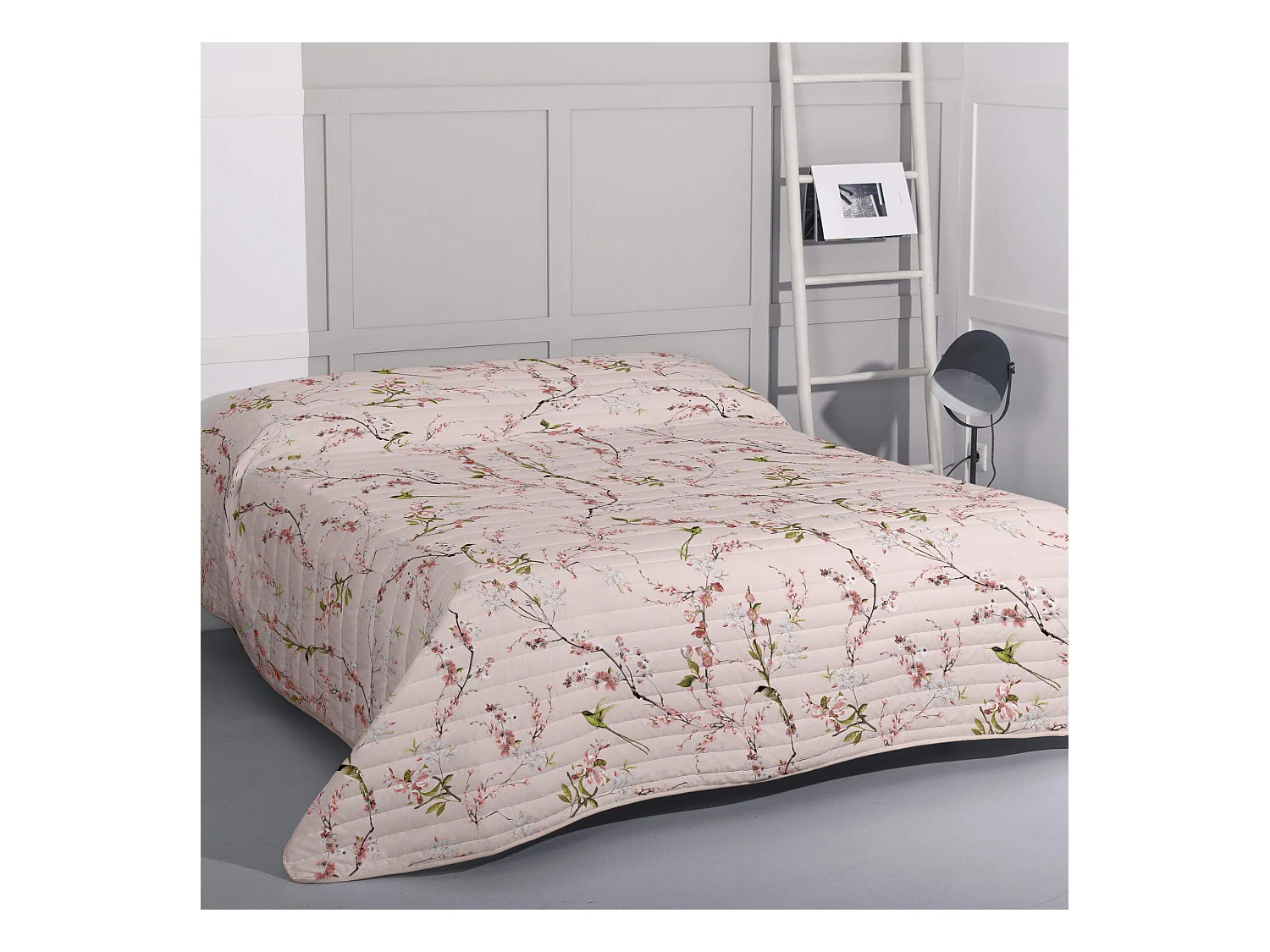 Couvre-lit 270x260 cm Chinoiserie rose