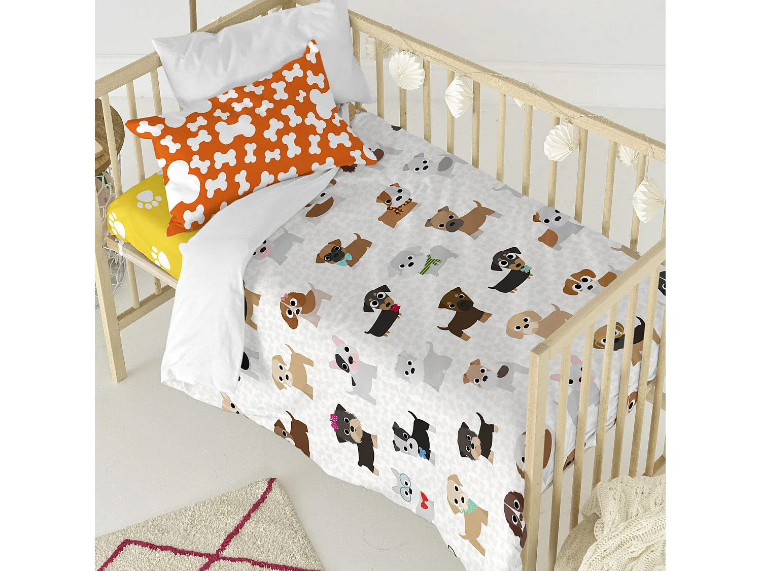 Parure housse de couette Lit Bébé 115x145 cm Dogs