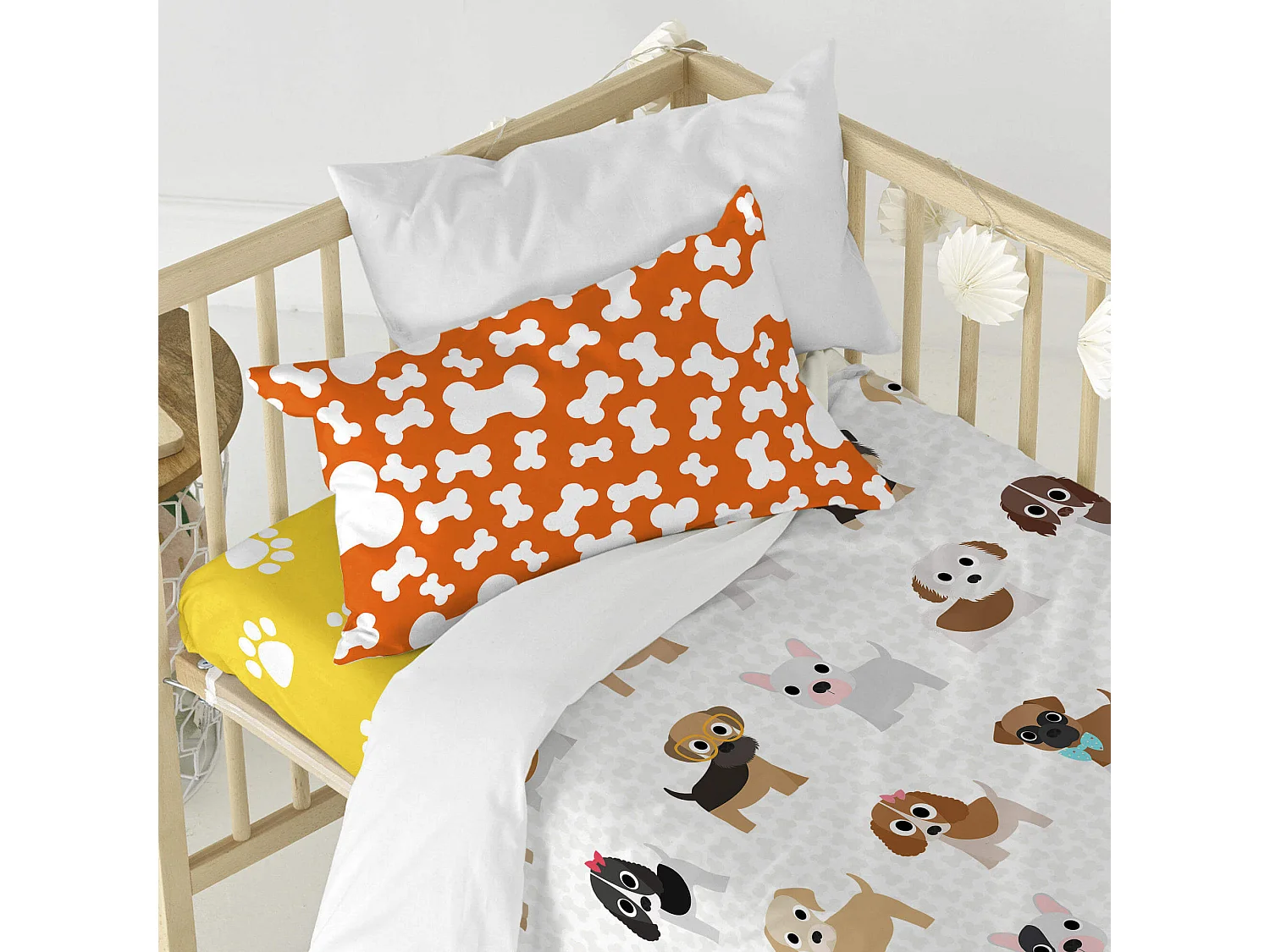 Parure housse de couette Lit Bébé 115x145 cm Dogs